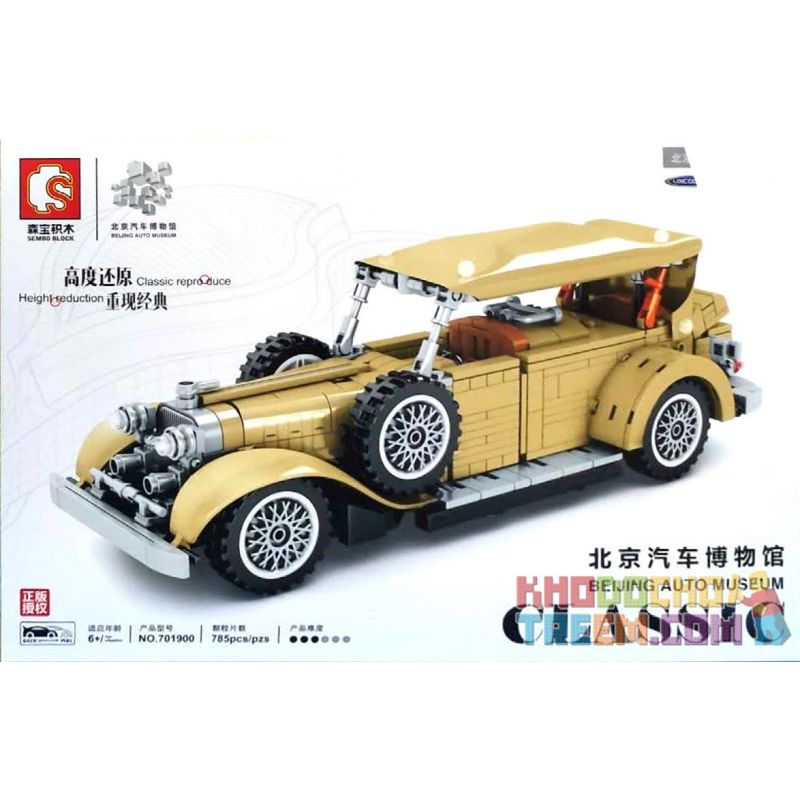 SEMBO 701900 non  XE CỔ LINCOLN bộ đồ chơi xếp lắp ráp ghép mô hình Creator BEIJING AUTO MUSEUM Sáng Tạo 785 khối