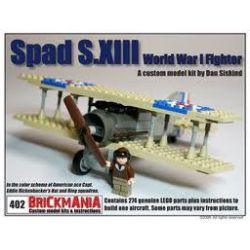BRICKMANIA 402 non  MÁY BAY CHIẾN ĐẤU SPAD S.XIII bộ đồ chơi xếp lắp ráp ghép mô hình Military Army Quân Sự Bộ Đội 272 khối