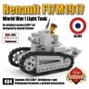 BRICKMANIA 404 non  XE TĂNG RENAULT FT-17 M1917 bộ đồ chơi xếp lắp ráp ghép mô hình Military Army RENAULT FT / M1917 Quân Sự Bộ Đội 202 khối