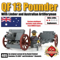 BRICKMANIA 405 non  SÚNG DÃ CHIẾN QF 13 POUNDER bộ đồ chơi xếp lắp ráp ghép mô hình Military Army Quân Sự Bộ Đội 75 khối