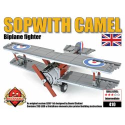 BRICKMANIA 410 non  MÁY BAY CHIẾN ĐẤU LẠC ĐÀ SOPWITH bộ đồ chơi xếp lắp ráp ghép mô hình Military Army SOPWITH CAMEL Quân Sự Bộ Đội 293 khối