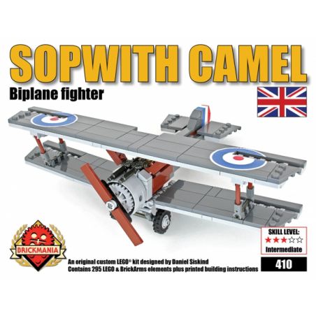 BRICKMANIA 410 non  MÁY BAY CHIẾN ĐẤU LẠC ĐÀ SOPWITH bộ đồ chơi xếp lắp ráp ghép mô hình Military Army SOPWITH CAMEL Quân Sự Bộ Đội 293 khối