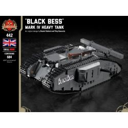 BRICKMANIA 442 non  XE TĂNG HẠNG NẶNG "BLACK BESS" -MARK IV bộ đồ chơi xếp lắp ráp ghép mô hình Military Army "BLACK BESS" - MARK IV HEAVY TANK Quân Sự Bộ Đội 684 khối