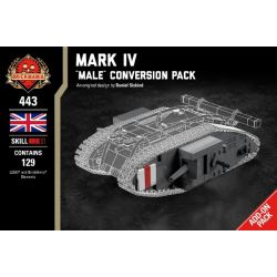 BRICKMANIA 443 non  MARK IV- GÓI CHUYỂN ĐỔI "NAM" bộ đồ chơi xếp lắp ráp ghép mô hình Military Army MARK IV - "MALE" CONVERSION PACK Quân Sự Bộ Đội 129 khối