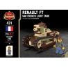 BRICKMANIA 431 non  XE TĂNG HẠNG NHẸ RENAULT FT-PHÁP TRONG THẾ CHIẾN THỨ NHẤT bộ đồ chơi xếp lắp ráp ghép mô hình Military Army RENAULT FT - WWI FRENCH LIGHT TANK Quân Sự Bộ Đội 214 khối
