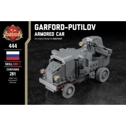 BRICKMANIA 444 non  XE BỌC THÉP GARFORD-PUTILOV bộ đồ chơi xếp lắp ráp ghép mô hình Military Army GARFORD-PUTILOV ARMORED CAR Quân Sự Bộ Đội 281 khối