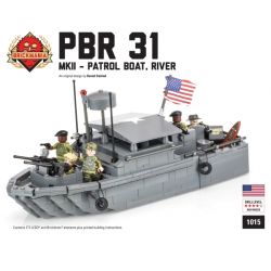 BRICKMANIA 1015 non  PBR 31 MKII-TÀU TUẦN TRA bộ đồ chơi xếp lắp ráp ghép mô hình Military Army PBR 31 MKII – PATROL BOAT RIVER Quân Sự Bộ Đội 653 khối