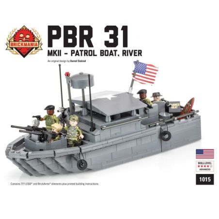 BRICKMANIA 1015 non  PBR 31 MKII-TÀU TUẦN TRA bộ đồ chơi xếp lắp ráp ghép mô hình Military Army PBR 31 MKII – PATROL BOAT RIVER Quân Sự Bộ Đội 653 khối