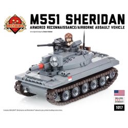 BRICKMANIA 1017 non  XE TĂNG M551 SHERIDAN bộ đồ chơi xếp lắp ráp ghép mô hình Military Army Quân Sự Bộ Đội 538 khối