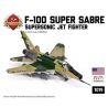 BRICKMANIA 1019 non  MÁY BAY CHIẾN ĐẤU SIÊU THANH KIẾM F-100 bộ đồ chơi xếp lắp ráp ghép mô hình Military Army F-100 SUPER SABRE Quân Sự Bộ Đội 1127 khối