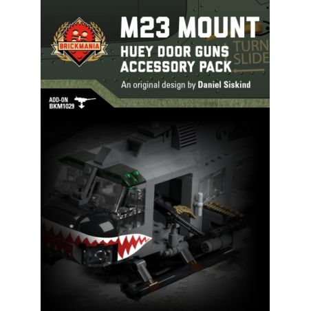 BRICKMANIA 016 non  BỘ PHỤ KIỆN SÚNG MÁY TRỰC THĂNG HUEY BRACKET-HUEY bộ đồ chơi xếp lắp ráp ghép mô hình Military Army M23 MOUNT - HUEY DOOR GUNS ACCESSORY PACK Quân Sự Bộ Đội
