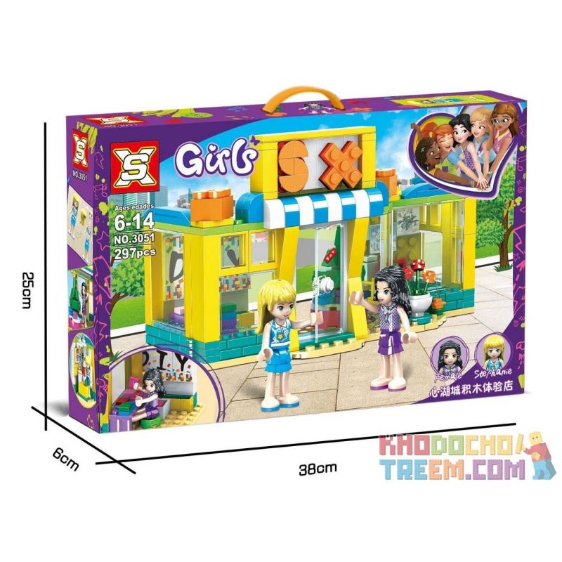 SX 3051 non  CỬA HÀNG TRẢI NGHIỆM HEART LAKE CITY bộ đồ chơi xếp lắp ráp ghép mô hình  Các Bạn Gái 297 khối