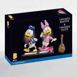 K BOX 10301 non  VỊT TANG LÀO VÀ DER bộ đồ chơi xếp lắp ráp ghép mô hình Creator TONYDUCK BROTHER & SISTER Sáng Tạo 1888 khối