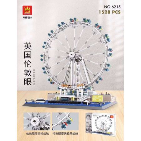 WANGE 6215 non  LONDON EYE. bộ đồ chơi xếp lắp ráp ghép mô hình Creator THE LONDON EYE Sáng Tạo 1528 khối