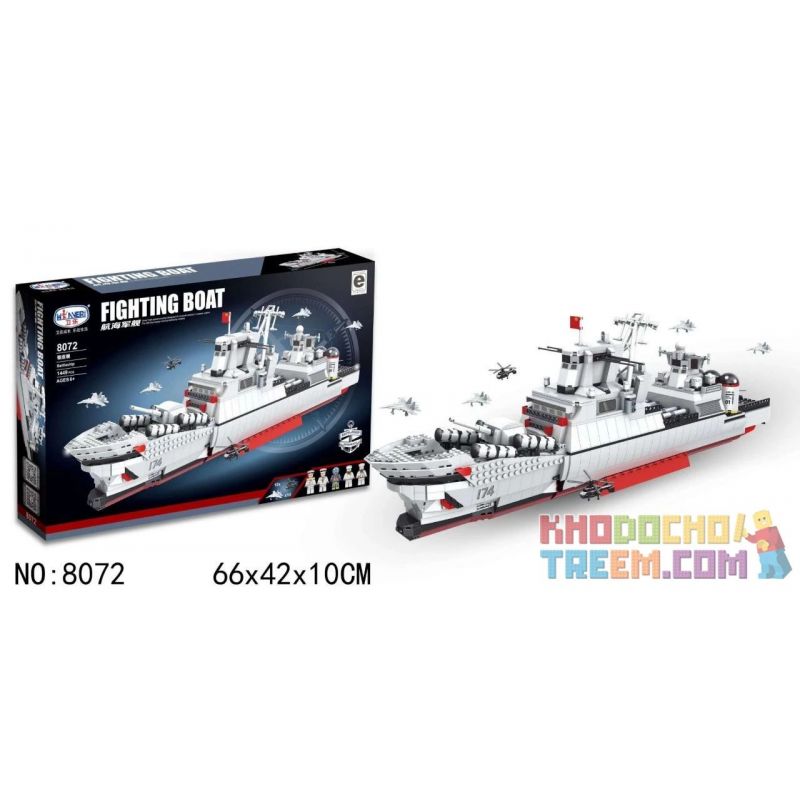 Winner 8072 non  KẺ HUỶ DIỆT bộ đồ chơi xếp lắp ráp ghép mô hình Military Army FIGHTING BOAT BATTLESHIP Quân Sự Bộ Đội 1449 khối