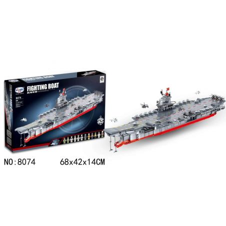 Winner 8074 non  TÀU SÂN BAY bộ đồ chơi xếp lắp ráp ghép mô hình Military Army FIGHTING BOAT AIRCRAFT CARRIER Quân Sự Bộ Đội 2639 khối