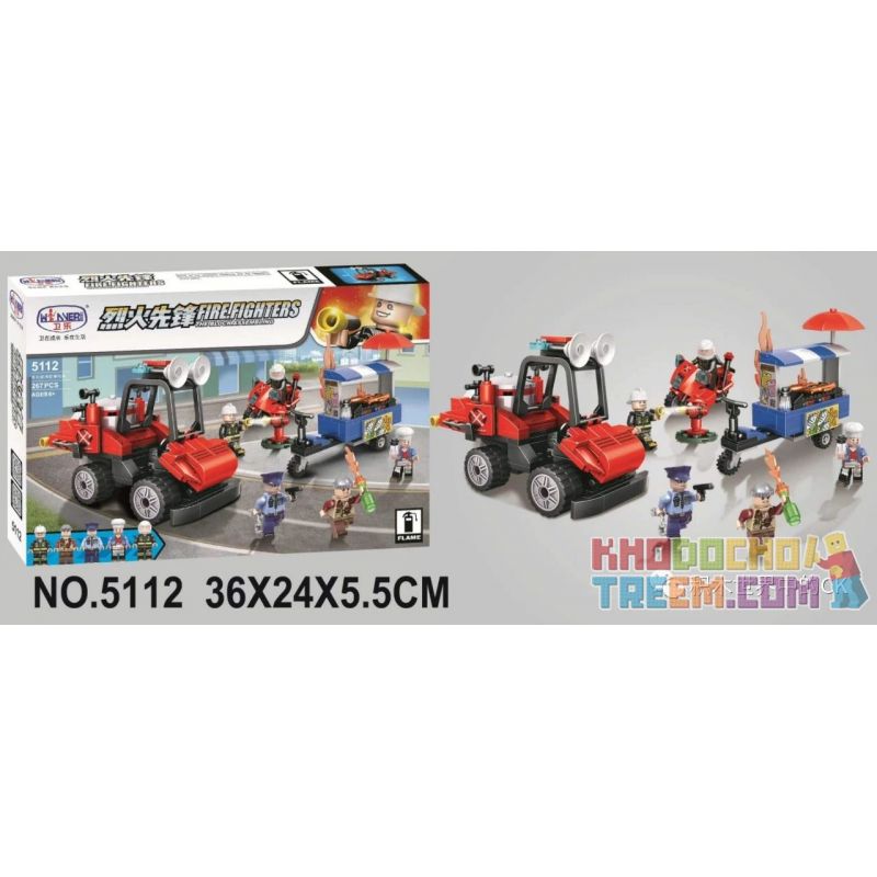 Winner 5112 non  XE MÁY CHỮA CHÁY ĐA CHỨC NĂNG bộ đồ chơi xếp lắp ráp ghép mô hình Fire Rescure FIRE FIGHTERS Cứu Hỏa 267 khối