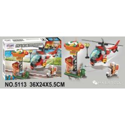 Winner 5113 non  MÁY BAY TRỰC THĂNG CHỮA CHÁY ĐA CHỨC NĂNG bộ đồ chơi xếp lắp ráp ghép mô hình Fire Rescure FIRE FIGHTERS Cứu Hỏa 267 khối