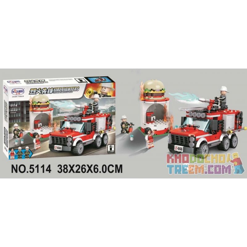 Winner 5114 non  XE CỨU HỎA ĐA NĂNG bộ đồ chơi xếp lắp ráp ghép mô hình Fire Rescure FIRE FIGHTERS 321 khối