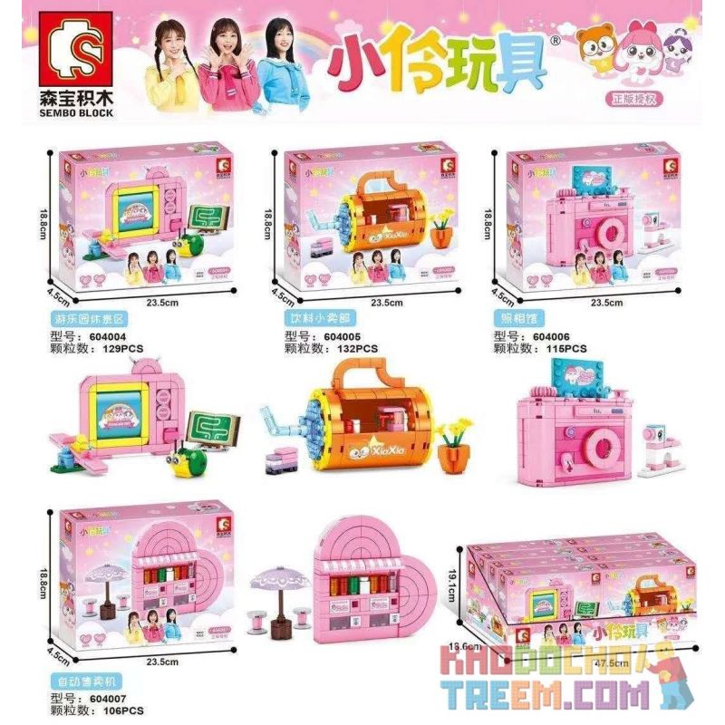 SEMBO 604004 604005 604006 604007 non  4 LOẠI KHU VỰC NGHỈ NGƠI TRONG CÔNG VIÊN GIẢI TRÍ CỬA HÀNG ĐỒ UỐNG STUDIO CHỤP ẢNH MÁY BÁN TỰ ĐỘNG bộ đồ chơi xếp lắp ráp ghép mô hình  Các Bạn Gái 482 khối