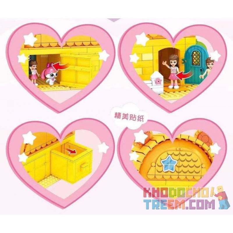 SEMBO 604014 non  ĐỒ CHƠI TIỂU LINH 604014 bộ đồ chơi xếp lắp ráp ghép mô hình  Các Bạn Gái 640 khối