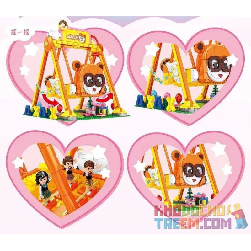 SEMBO 604015 non  SWING MÙA HÈ VÀ bộ đồ chơi xếp lắp ráp ghép mô hình  Các Bạn Gái 1293 khối