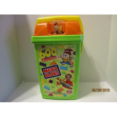 MEGA BLOKS 976 non  600 MẢNH ĐẶT W THÙNG bộ đồ chơi xếp lắp ráp ghép mô hình Creator 600-PIECE SET W/BUCKET Sáng Tạo 600 khối