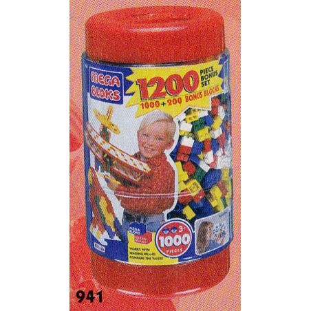 MEGA BLOKS 941 non  THÙNG 1200 KHỐI bộ đồ chơi xếp lắp ráp ghép mô hình Creator 1200 PIECES BUCKET Sáng Tạo 1200 khối