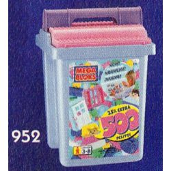MEGA BLOKS 952-2 non  500 XÔ MÀU bộ đồ chơi xếp lắp ráp ghép mô hình Creator 500 PCS PASTEL COLORS BUCKET Sáng Tạo 500 khối