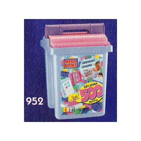 MEGA BLOKS 952-2 non  500 XÔ MÀU bộ đồ chơi xếp lắp ráp ghép mô hình Creator 500 PCS PASTEL COLORS BUCKET Sáng Tạo 500 khối