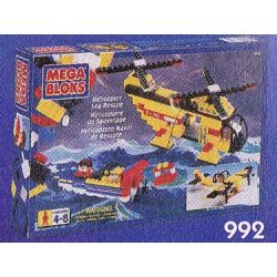 MEGA BLOKS 992 non  TRỰC THĂNG CỨU HỘ HÀNG HẢI bộ đồ chơi xếp lắp ráp ghép mô hình City HELICOPTER SEA RESCUE Thành Phố 250 khối