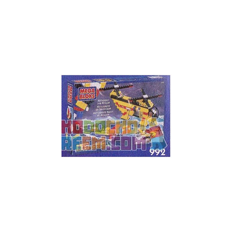 MEGA BLOKS 992 non  TRỰC THĂNG CỨU HỘ HÀNG HẢI bộ đồ chơi xếp lắp ráp ghép mô hình City HELICOPTER SEA RESCUE Thành Phố 250 khối