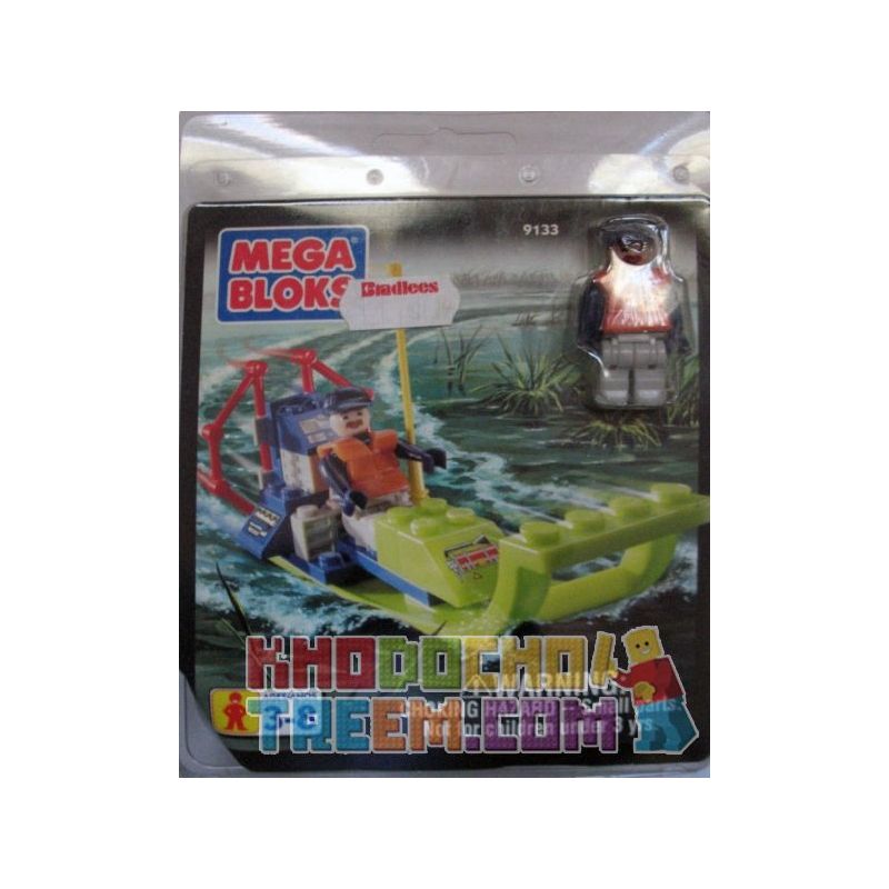 MEGA BLOKS 9133 non  THUYỀN ĐẦM LẦY bộ đồ chơi xếp lắp ráp ghép mô hình City SWAMP BOAT Thành Phố 23 khối