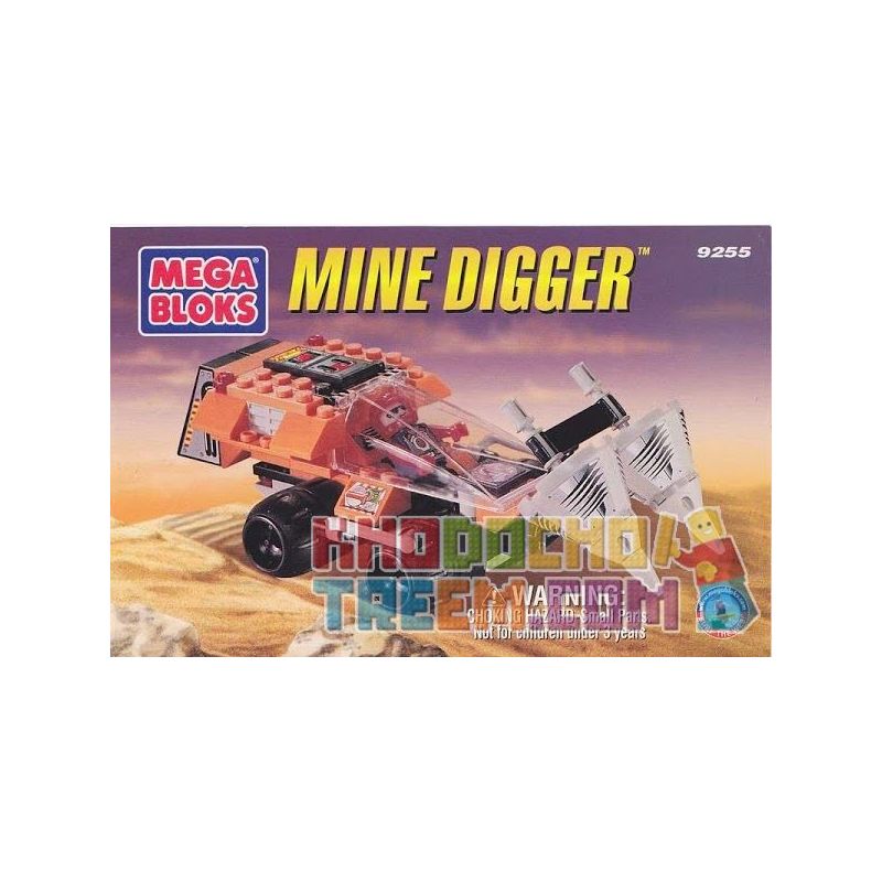 MEGA BLOKS 9255 non  XE TẢI KHAI THÁC bộ đồ chơi xếp lắp ráp ghép mô hình City MINE DIGGER Thành Phố 72 khối