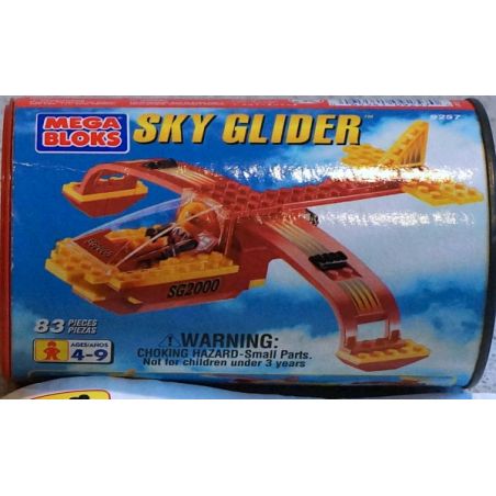 MEGA BLOKS 9257 non  TÀU LƯỢN TRÊN KHÔNG bộ đồ chơi xếp lắp ráp ghép mô hình City SKY GLIDER Thành Phố 83 khối