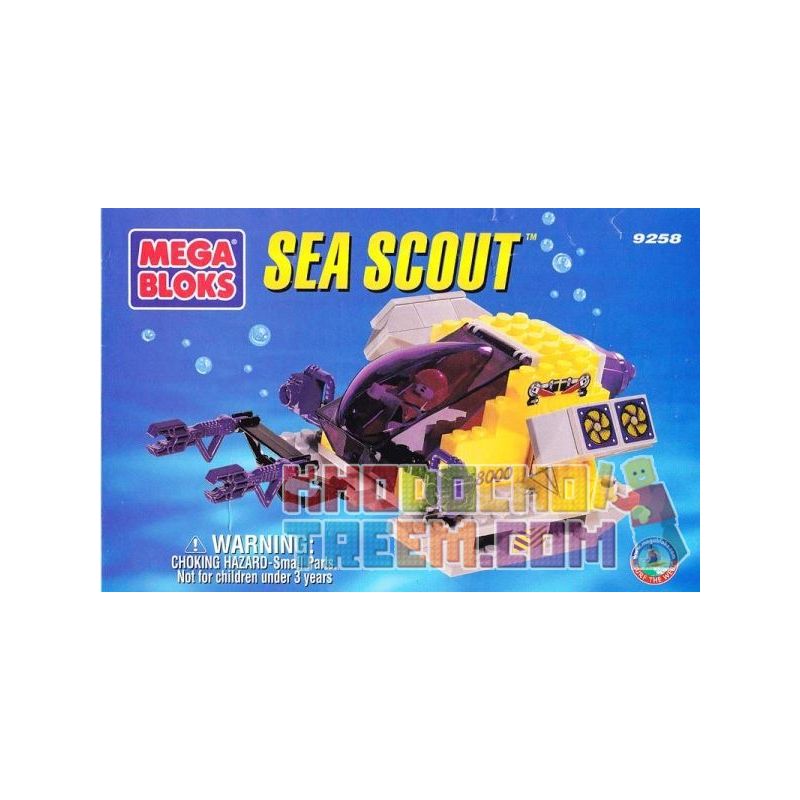 MEGA BLOKS 9258 non  TÀU NGẦM THÁM HIỂM ĐẠI DƯƠNG bộ đồ chơi xếp lắp ráp ghép mô hình City SEA SCOUT Thành Phố 80 khối