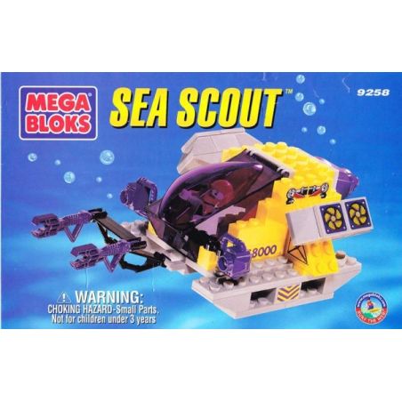 MEGA BLOKS 9258 non  TÀU NGẦM THÁM HIỂM ĐẠI DƯƠNG bộ đồ chơi xếp lắp ráp ghép mô hình City SEA SCOUT Thành Phố 80 khối