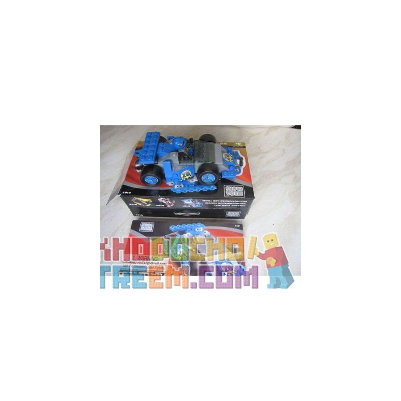 MEGA BLOKS 9181 non  XE ĐUA CẢI TIẾN MÀU XANH bộ đồ chơi xếp lắp ráp ghép mô hình City BLUE HOT ROD RACER Thành Phố 55 khối