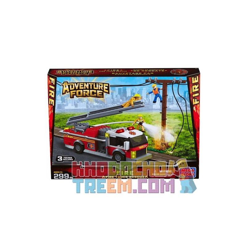 MEGA BLOKS 94411 non  CỨU HỘ XE HỎA bộ đồ chơi xếp lắp ráp ghép mô hình City FIRE TRUCK RESCUE Thành Phố 299 khối