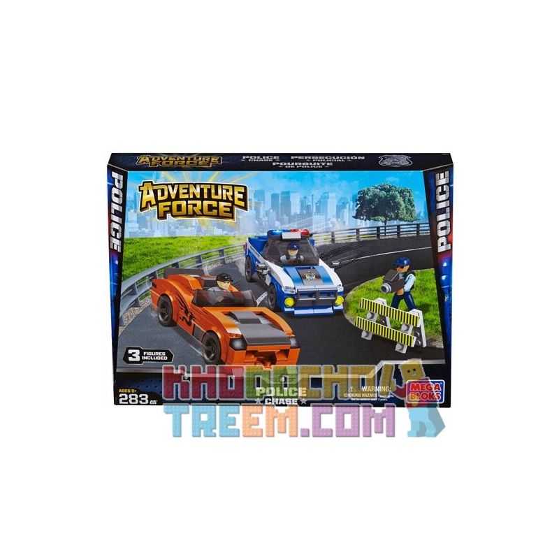 MEGA BLOKS 94412 non  CẢNH SAT ĐUỔI THEO bộ đồ chơi xếp lắp ráp ghép mô hình City POLICE CHASE Thành Phố 283 khối