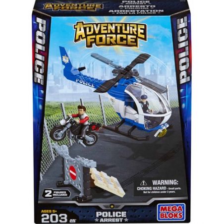 MEGA BLOKS 94416 non  TRỰC THĂNG CẢNH SÁT bộ đồ chơi xếp lắp ráp ghép mô hình City POLICE CHOPPER Thành Phố 203 khối