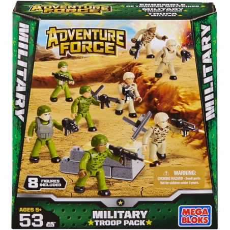 MEGA BLOKS 94423 non  TÚI QUÂN NHÂN bộ đồ chơi xếp lắp ráp ghép mô hình Military Army MILITARY TROOP PACK Quân Sự Bộ Đội 53 khối