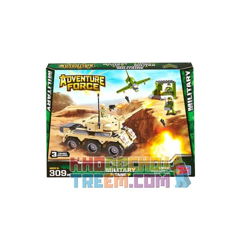 MEGA BLOKS 94424 non  XE TĂNG QUÂN SỰ bộ đồ chơi xếp lắp ráp ghép mô hình Military Army MILITARY TANK Quân Sự Bộ Đội 309 khối