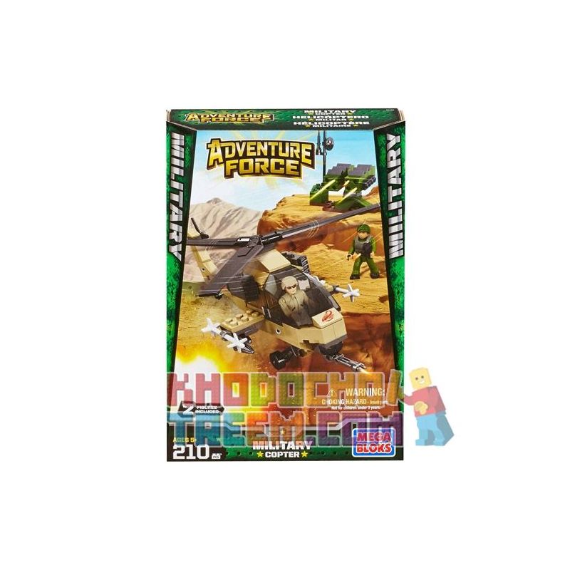 MEGA BLOKS 94425 non  TRỰC THĂNG QUÂN SỰ bộ đồ chơi xếp lắp ráp ghép mô hình Military Army MILITARY COPTER Quân Sự Bộ Đội 210 khối