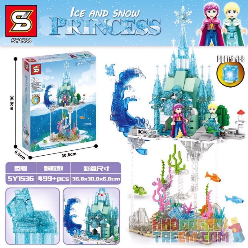 SHENG YUAN SY SY1536 1536 non  LÂU ĐÀI ARENDALE LEVITATING bộ đồ chơi xếp lắp ráp ghép mô hình Disney Princess ICE AND SNOW PRINCESS Công Chúa 499 khối