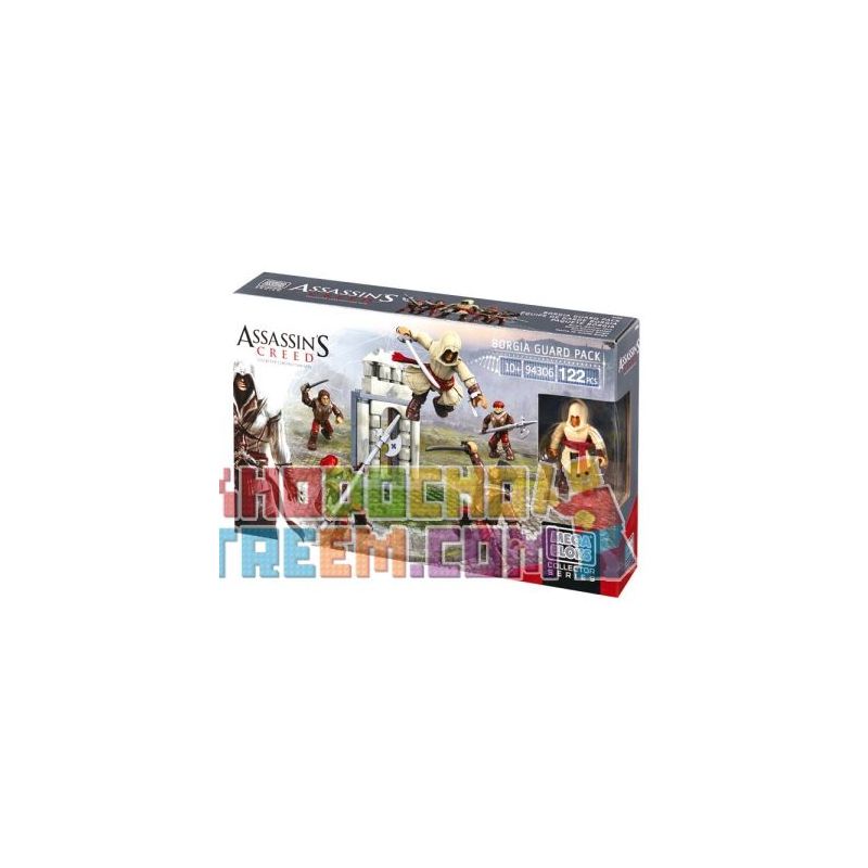 MEGA BLOKS 94306 CNK23 CNF07 non  TÚI BẢO VỆ BORGIA bộ đồ chơi xếp lắp ráp ghép mô hình Assassin's Creed BORGIA GUARD PACK 122 khối