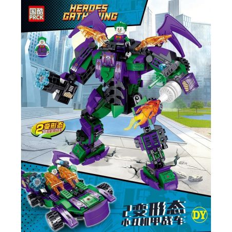PRCK 64084 non  JOKER MECH XE NGỰA bộ đồ chơi xếp lắp ráp ghép mô hình Super Heroes HEROES GATHERING Siêu Nhân Anh Hùng 332 khối