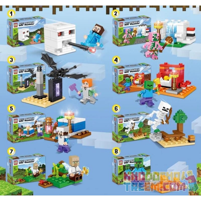 PRCK 63065 non  TRẬN CHIẾN 8 ENDER WYVERN bộ đồ chơi xếp lắp ráp ghép mô hình Minecraft HEROES GATHERING Game Xây Dựng