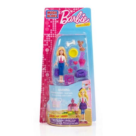 MEGA BLOKS 80202 non  CHÓ CON VÀ BÚP BÊ BARBIE bộ đồ chơi xếp lắp ráp ghép mô hình  PUPPY PALS BARBIE Các Bạn Gái 23 khối