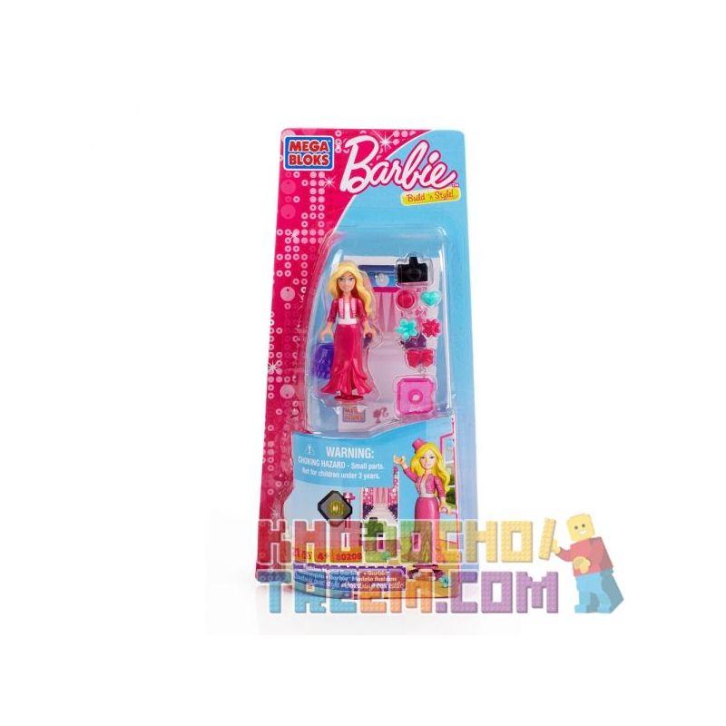 MEGA BLOKS 80208 non  BARBIE NGƯỜI MẪU THỜI TRANG bộ đồ chơi xếp lắp ráp ghép mô hình  FASHION MODEL BARBIE Các Bạn Gái 21 khối
